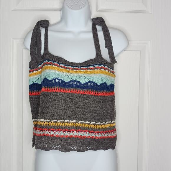POL Striped Knit Crop Top Size Medium NWOT - Picture 2 of 7